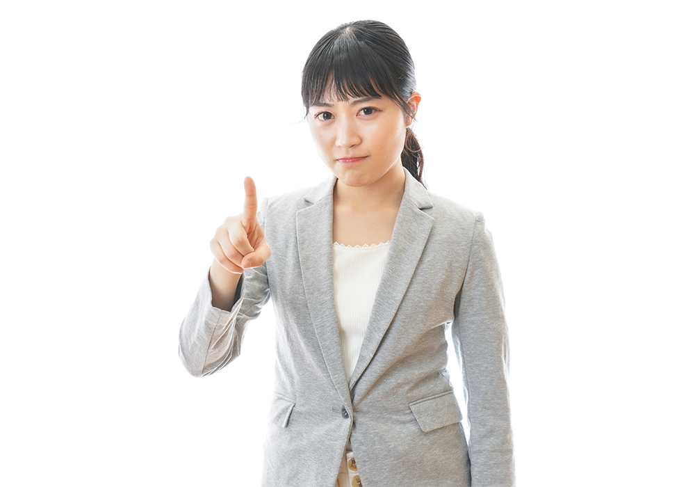注意を促す女性