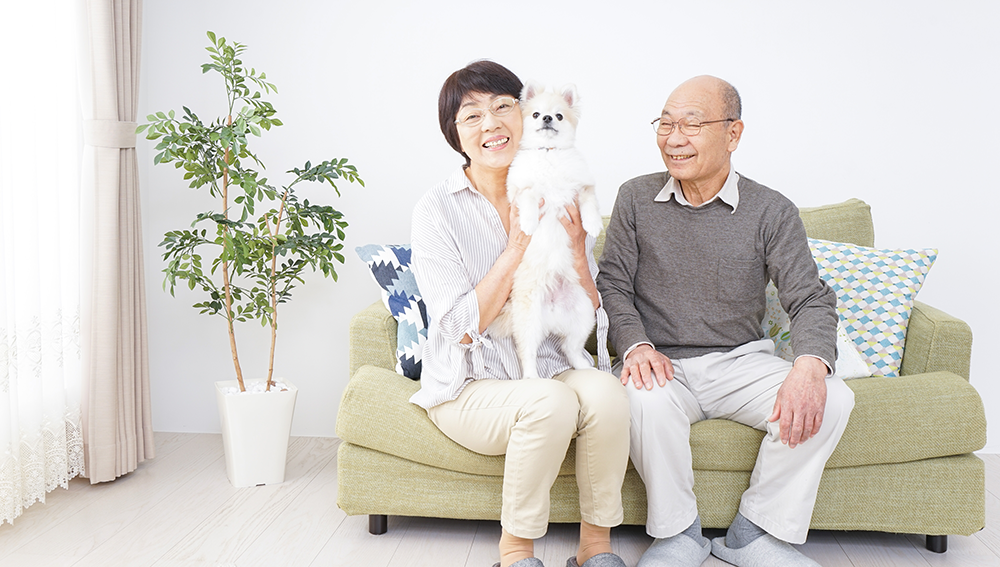 ペットをかわいがる夫婦